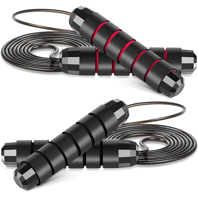 Professional Electronic Customizable Gym Adjustable Jumping PVC Steel Wire Black Adult Skipping Rope with Weight