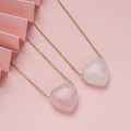 Best Selling Gold Plated 316L Stainless Steel Heart Pendant Necklaces Natural Stone Heart Jade Necklace for Women