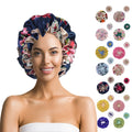 Ready to Ship 40 Colors Silk Soft Bonnet Luxury Double Layer Satin Natural Curly Hair Reversible Sleep Cap for Women's Bonnets