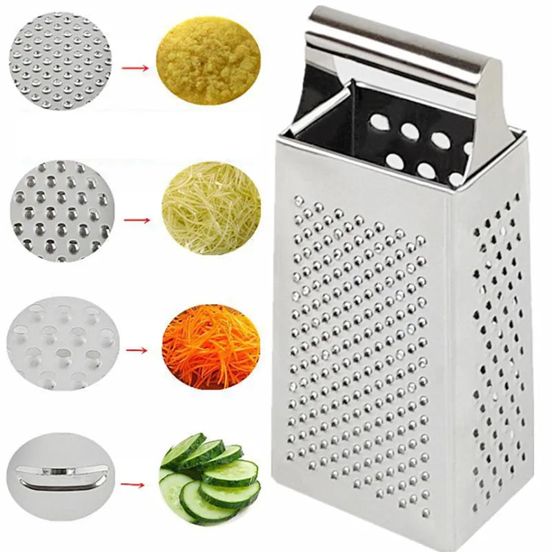 4 in 1 Stainless Steel 430 Kitchen Grater Manual Four in One Vegetable Cheese Cutter