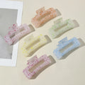2024 New 10.5CM 11CM Large Big Square Cross Tropical Hair Accessories Claw Clips Spot Clear Transparent Crystal Matte Hair Claws
