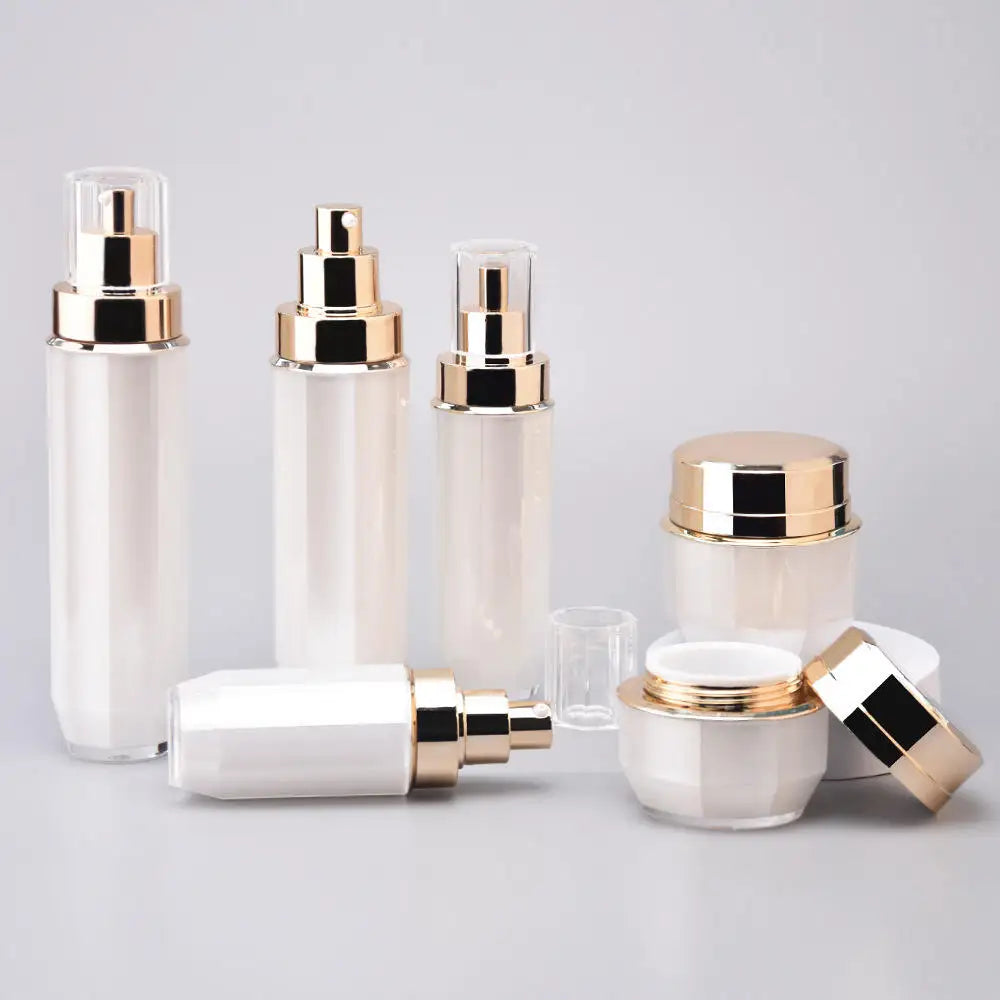 Custom Cosmetic Packaging 30ml 50ml 100ml 30g 50g Jar Empty Plastic Lotion Bottle With Silver Lotion Pump