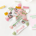 2023 Hot Summer Crystal Glass Fruit Ankle Socks Cute Thin Breathable Women Socks Transparent Socks