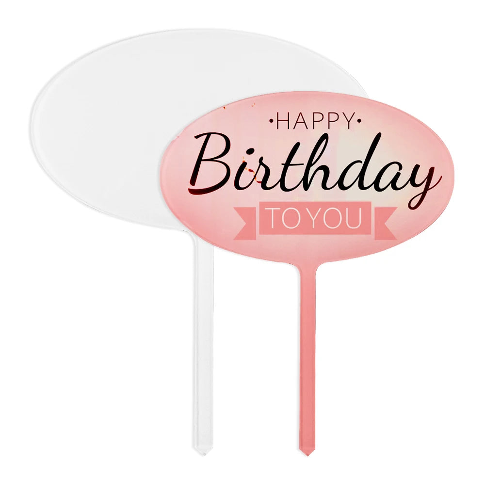 Decorations for Events Party Personalized Clear Acrylic Cake Toppers Sublimation Blank Custom Printable Cupcake Topper