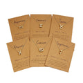 G305 Birthday Gift Gold Plated 12 Zodiac Sign Pendant Wish Card Charm Gold Chain Choker Astrology Necklace Jewelry for Women