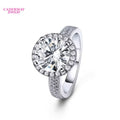 Luxury 3ct Round Brilliant Cut Moissanite Diamond Silver925 Engagement Ring Trendy Style Halo Moissanite Ring Band