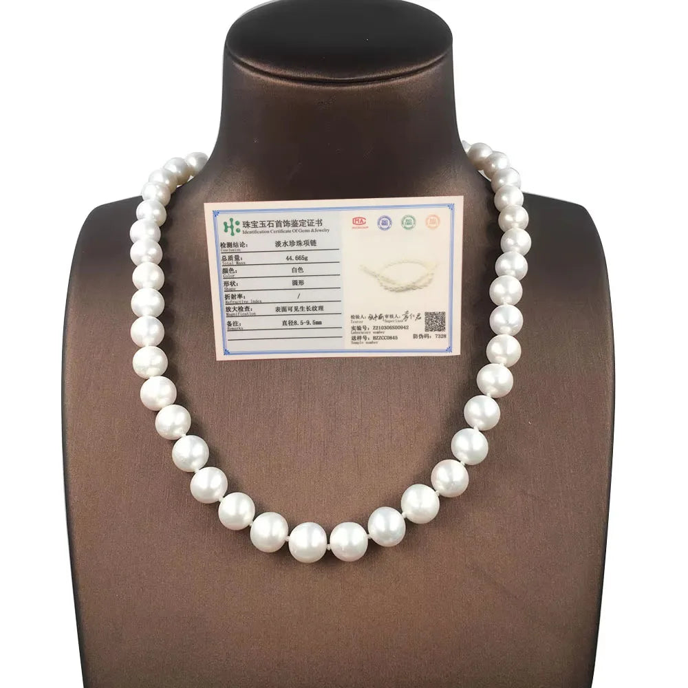 AA Grade 9-11 MM Freshwater Pearl Choker Necklace 14-24 Inch with 925 Silver Clasp for Women's Party Gift Nature-Inspired Beauty