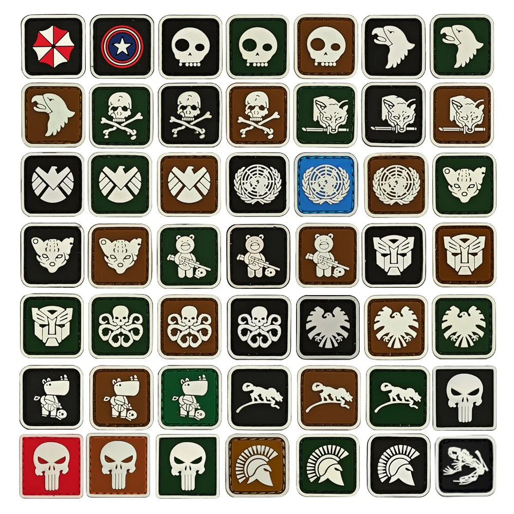Mini PVC Rubber Patches Available in Various Styles With Hooks Backpack Accessories Badge Patches