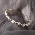 Pearl Flower Thin Women Headbands Elliptical Pearls Bright Beads Hair Accessories Simple Fresh Bride Hair Accessories