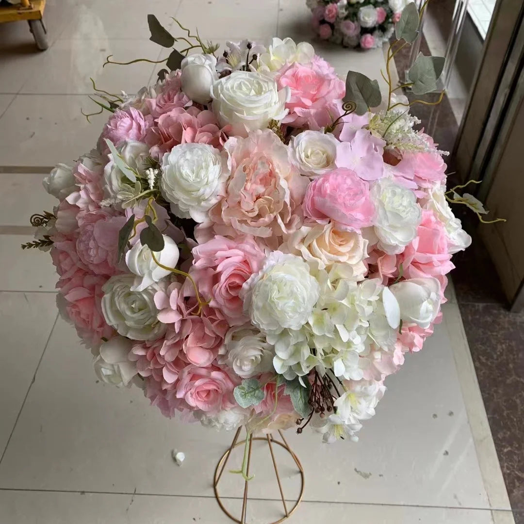 Wedding Decorative Table Centerpiece Flower Ball White Pink Rose Artificial Flower Ball