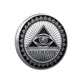 Freemasonry God'S Eye Commemorative Coin Double-Sided Baking Paint Free Mason Commemorative Medal Coin