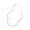 Gold Plated 925 Sterling Silver Snake Bone Necklace Deformed Vintage Trendy Figaro Chain for Wedding Engagement or Gift