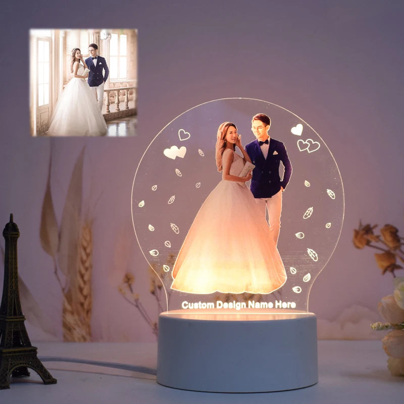 Customized Design Photo Wedding Supplies Decorations Favors Invitation Light Souvenirs for Guests Gifts Bridesmaid Anniversary