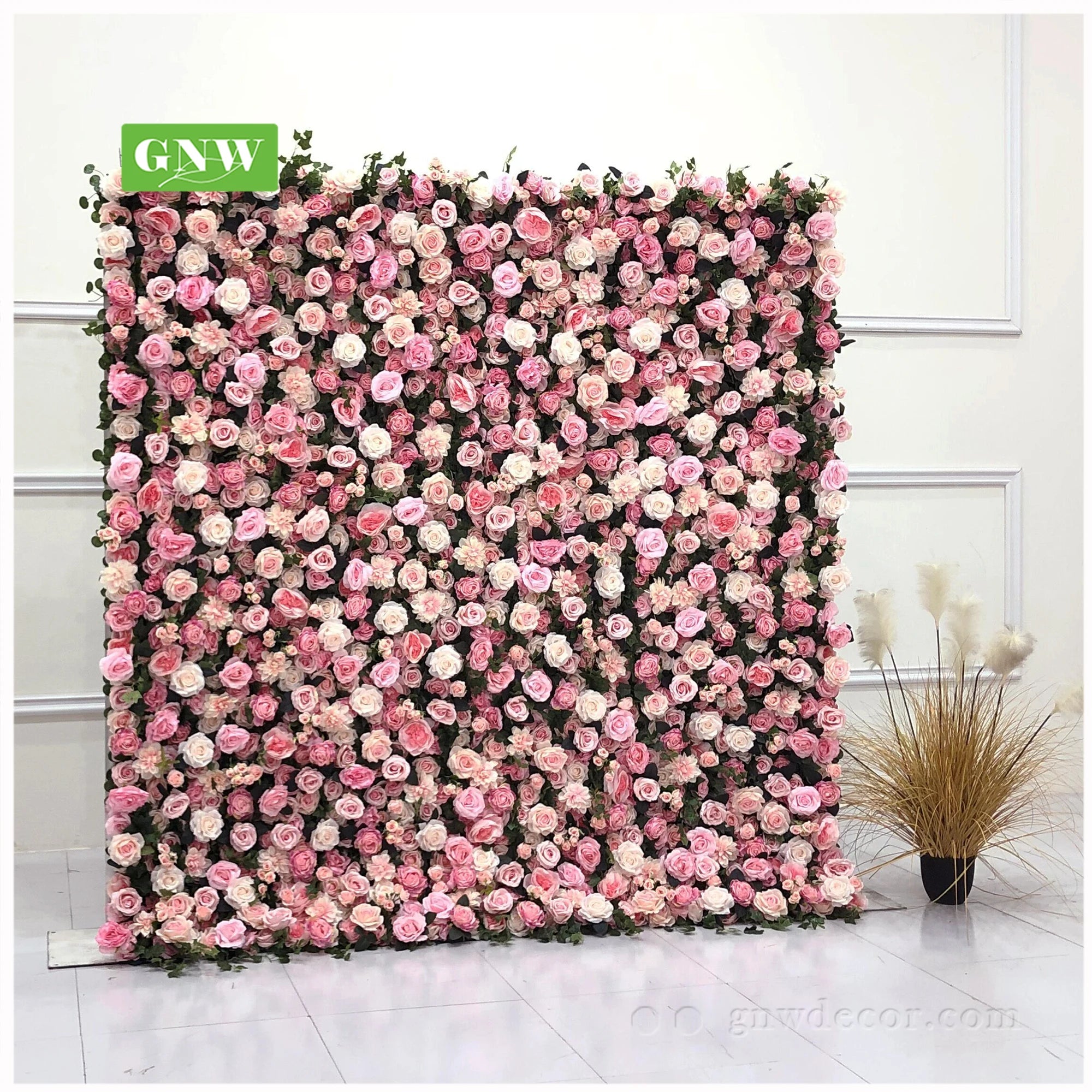 Wholesale Custom pink Wall  Wedding Decor Backdrop 5D Wall Artificial Decoration Custom Flower Wall Floral Panels