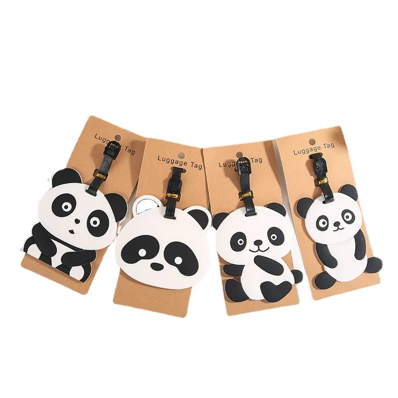 China Best Gift Travel Boarding Pass Cute Cartoon Creative PVC Panda Hanging Tag Check in Tag