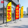 Customizable 2.8m 7ft Beach Swooper Banner Pole Advertising Outdoor Decor Flag Haircut Barber Shop Retro Style Feather Banner