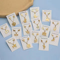 Stainless Steel Butterfly Unicorn Stud Earrings and Chain Hair Ornament Necklace Set Fashion Hair Jewelry