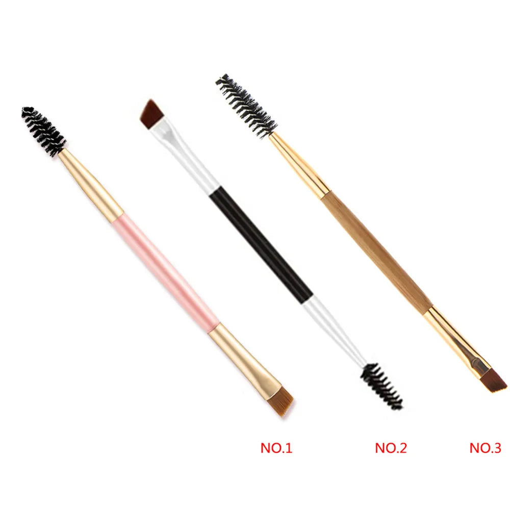 Tamax NA014 Bamboo Double Head Handle Pro Eyelash Eyebrow Brush Makeup Cosmetic Beauty Tool Retail Luxe Gift Box