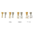 Clear CZ Tragus Flat Helix Cartilage Labret Piercing Stud Diamond Earring