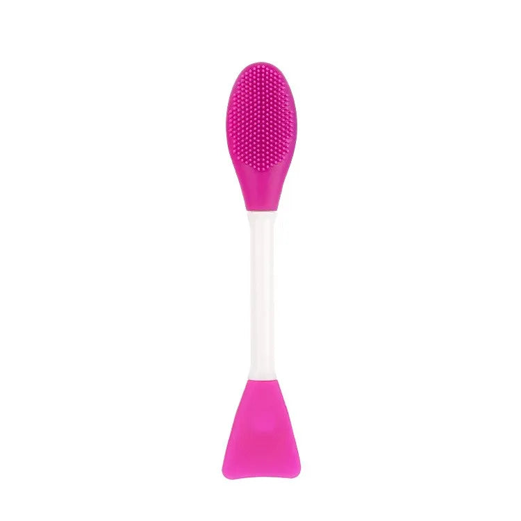 Reusable Easy Clean Cosmetic Face Masking Spatula Scoop Silicone Mixing Facial Spatula Cream Stick Double Head Clean Brush