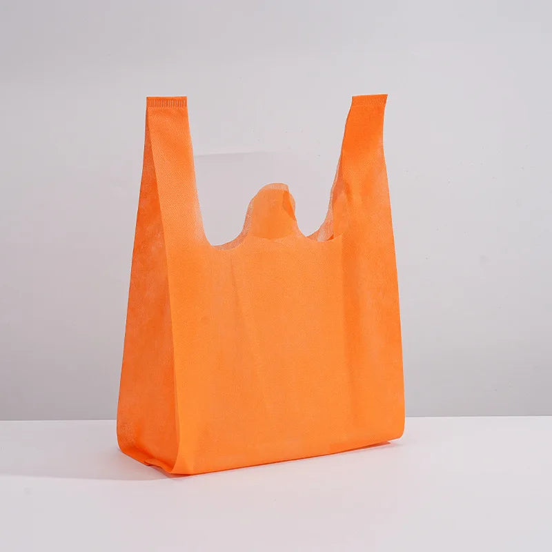 Wholesale Non Woven Vest Bag Supermarket Shopping Bag Non Woven t Shirt Custom Bags