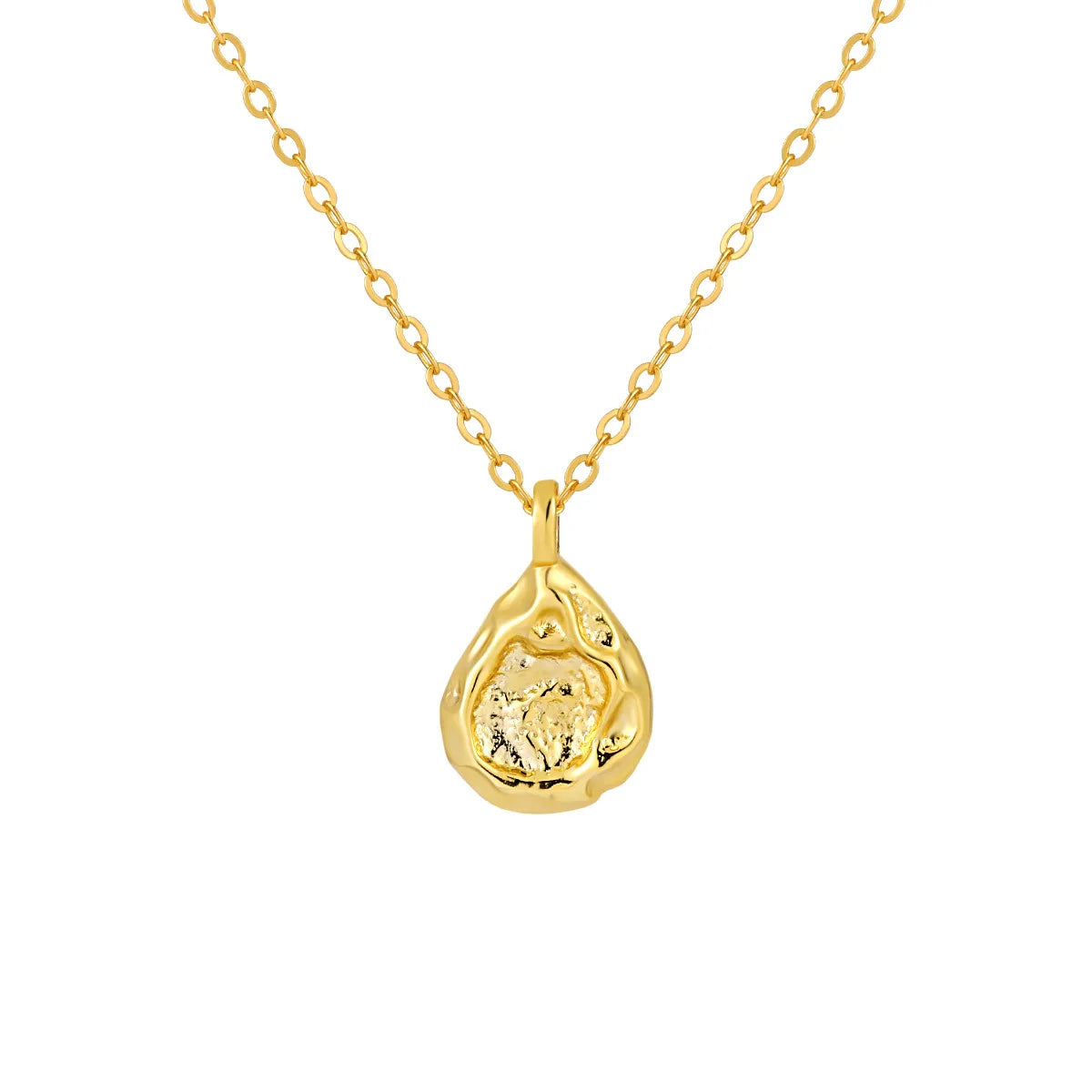 Wholesale lava Design Water Drop Pendant Necklace 925 Sterling Silver Necklace Gold Plated Fashion Necklace for Women