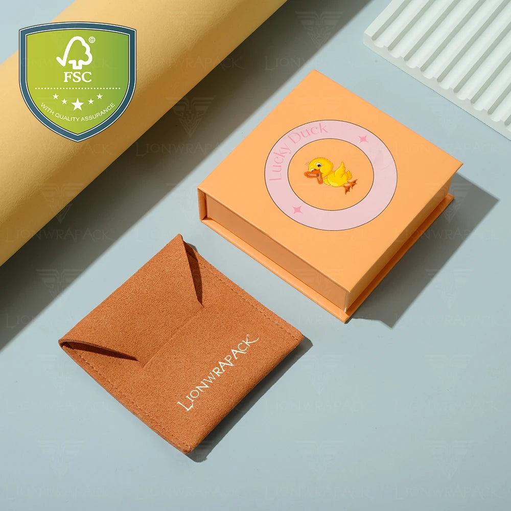 Lionwrapack Custom Branded Lionwrapack Orange Jewelry Box - High Quality With Ring and Necklace Envelopes