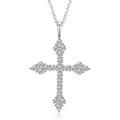 Dropshipping Fine Jewelry Gift Real Sterling Silver 925 Handmade Setting VVS Moissanite Diamond Cluster Cross Pendant Necklace