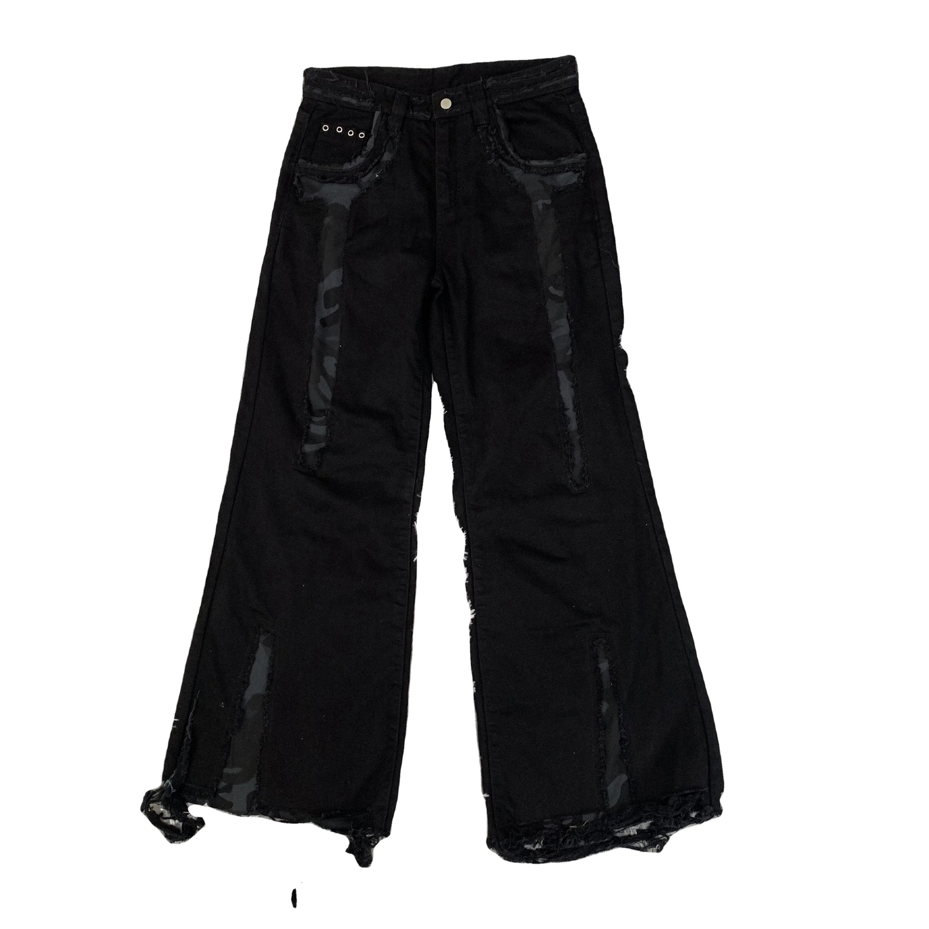 DENIMGUYS High End Jeans Y2K Street Hip Hop Distressed Trendy Men's Stacked Denim Jeans