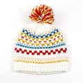 Wholesale OEM ODM Fashion Colorful Pompom Thick Acrylic Knitted Jacquard Bobble Hat