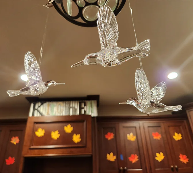 Transparent Hanging Acrylic Hummingbirds European Style Eco-friendly Wedding Christmas Ceiling Decoration Ornament