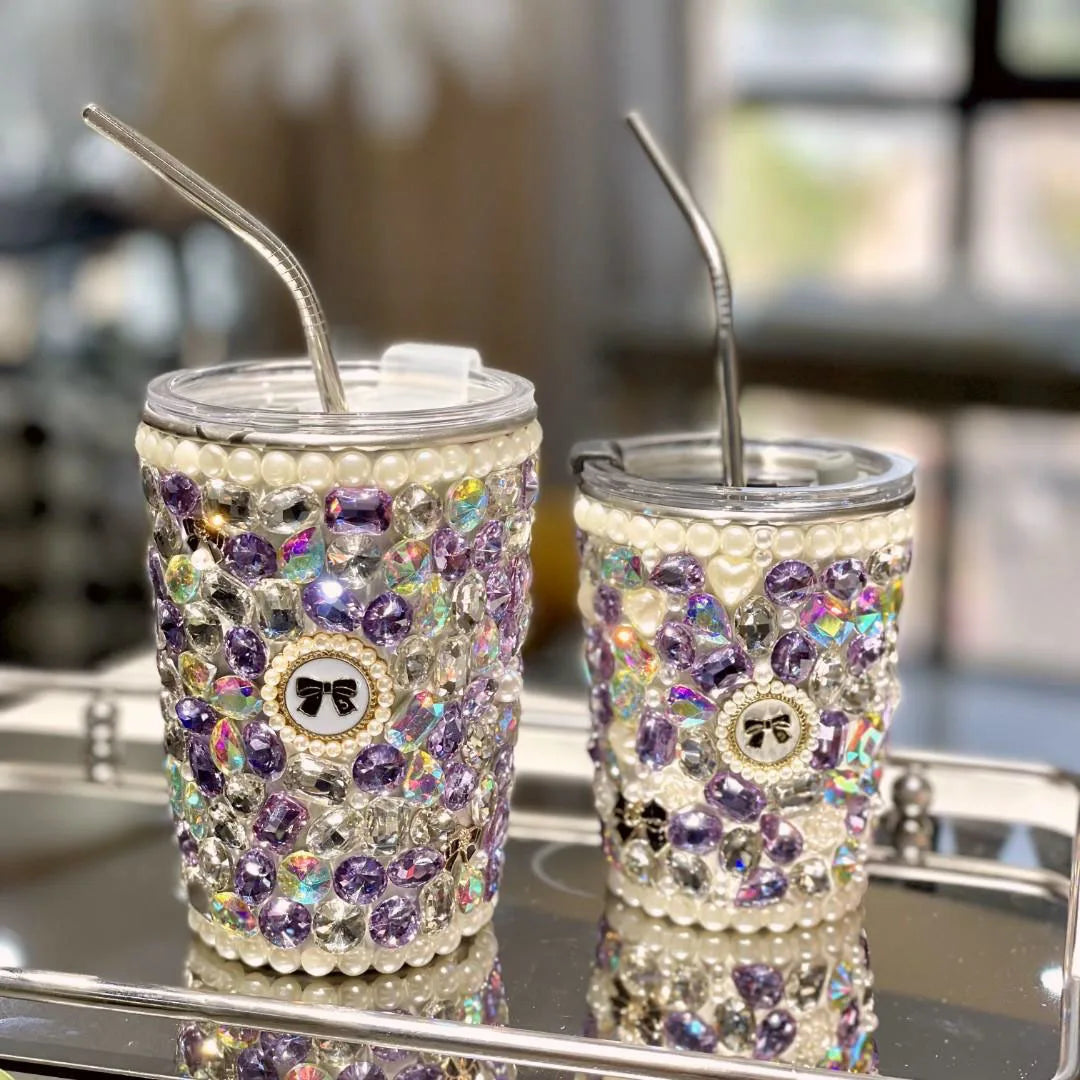 Valentines Day Gifts for Her Wife Girlfriend Crystal Bling Rhinestone Tumbler with Straw