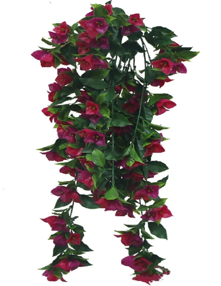 Real Touch Artificial Hanging Plants Outdoor Plastic Ivy Flower Bouquet Decoration with Grass Leaves Garland Wall Outdoor Use