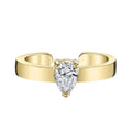 LOZRUNVE 925 Sterling Silver No Piercing Pear Waterdrop Solitaire Ear Cuff Earring Gold