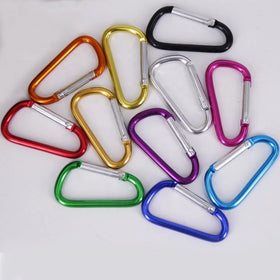LFEDC Accept Custom Logo Different Sizes #5 #6 #7 #8 D Shape Aluminum Metal Alloy Snap Hook Carabiner Clip