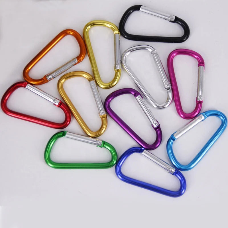 LFEDC Accept Custom Logo Different Sizes #5 #6 #7 #8 D Shape Aluminum Metal Alloy Snap Hook Carabiner Clip