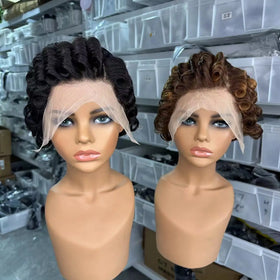 Goodluck Hair Pixie Wigs 13x4 Lace Frontal Human Hair Wigs Ear to Ear Short Cut Wigs Remy Hair Wholesales 5pcs Free Shipping