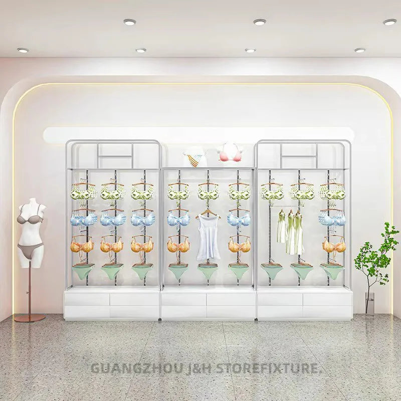 Customized China Manufacture Lingerie Display Stand Under Garments Store Shelves Display Racks Inner Wear Display Grids Rack