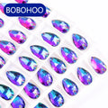BOBOHOO Factory Top Quality Teardrop 5A Bevel Glass Droplet Crystal Ab Sew on Rhinestones for Dresses