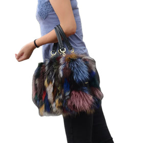 MWFur Fashion Winter Fashion Ladies Bag Fur Bag Zipper Handbag Fur Multi Color Real Fox Fur Women's Bag