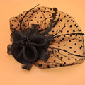 2022 Black Bridal Headflower Top Hat Woman Retro Feather Veil Hair Accessories Night Headdress Gattara Feather Flower Hairpin