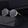 Wholesale Fashion Luxury Round Punk Metal Frame Uv400 Shades Sun Glasses Sunglasses for Women Men