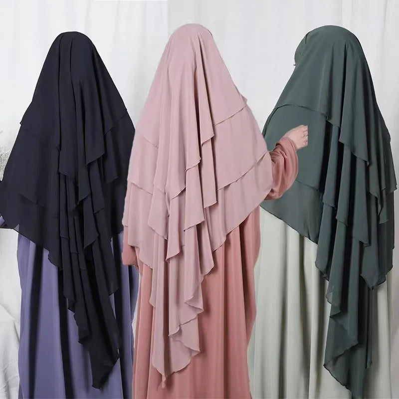 Muslim Women's 3 Layers Khimar