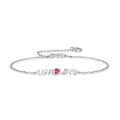 OAHLAN Fashion Jewelry 925 Sterling Silver Red Gemstone Love Adjustable Extension Bracelets for Women Girls Birthday Gifts