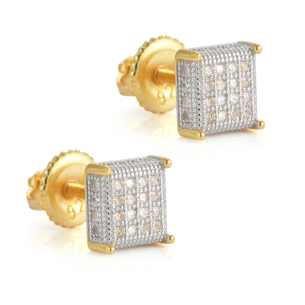 RQ Hoop Earring Jewelry Set Stud Earrings Gold 925 Sterling Silver Diamond Crystal Plated Filled Cross Men Women Brass CLASSIC