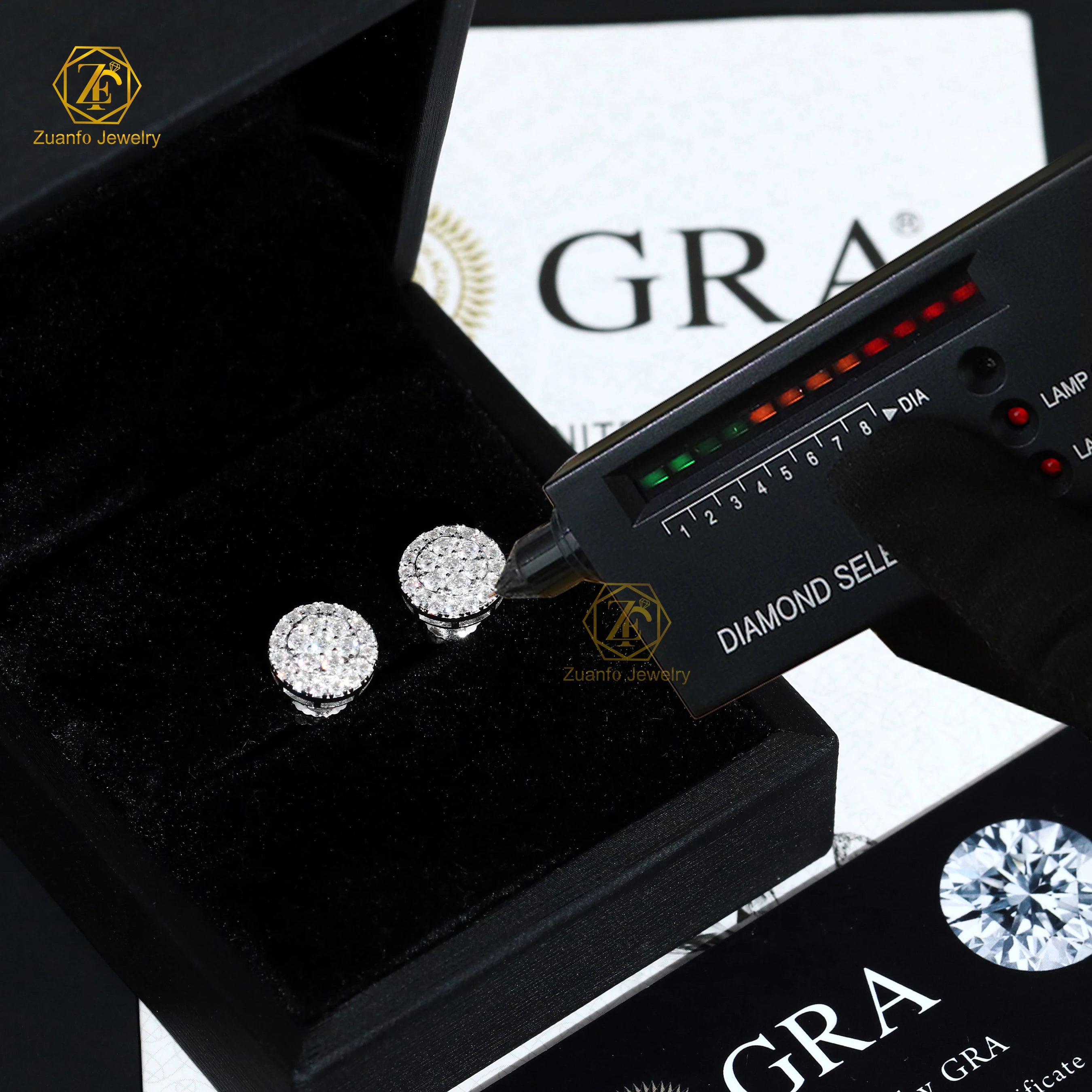 Wholesale Iced Out 925 Sterling Silver Flower Earrings Hiphop Style VVS Diamond Moissanite Stud Earrings for Men Women