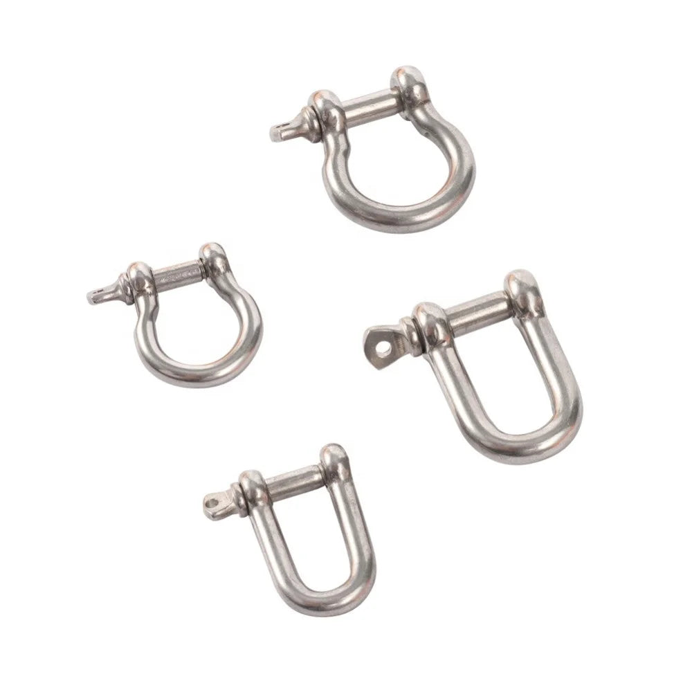 100 PCs Detachable Birds Flying Rope Buckles D/U/O Shape Rings Dog Collar Parrots Leash Rope Stainless Steel Screw Clasp