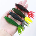 Selco Artificial Bait Soft Fishing Lure Multi Color Grub PVC Worm for Bass Fishing Tackle Set