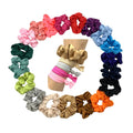 20Colors Girls Knotted Hair Tie Satin Scrunchies Elastic Hair Band Women Ponytail Holder Bracelet 100pcs/lot