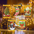 LS Creative DIY Diamond Painting Lamp Board Printed Classic Cartoon Window Decoration Lamp Hanging Sucker for Christmas